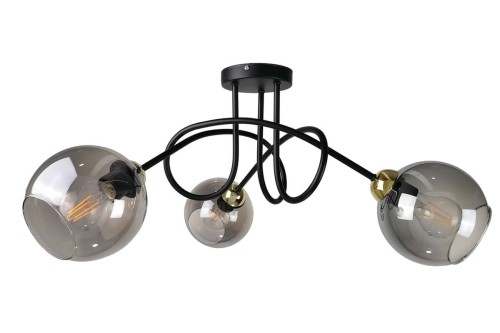 Ring lampa sufitowa 3-punktowa czarna/złota 1276