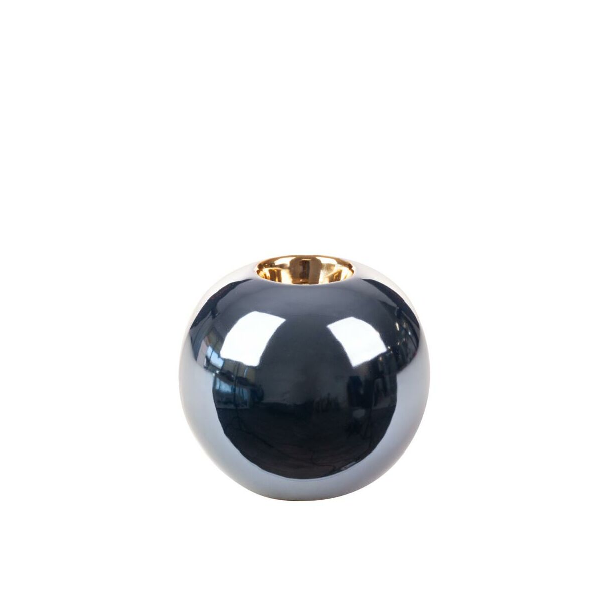 Świecznik szklany Amora na tealighty wys. 10 cm granatowy