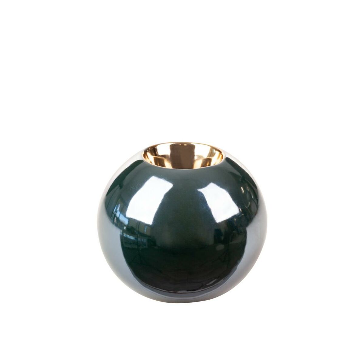 Świecznik szklany Amora na tealighty wys. 8 cm zielony