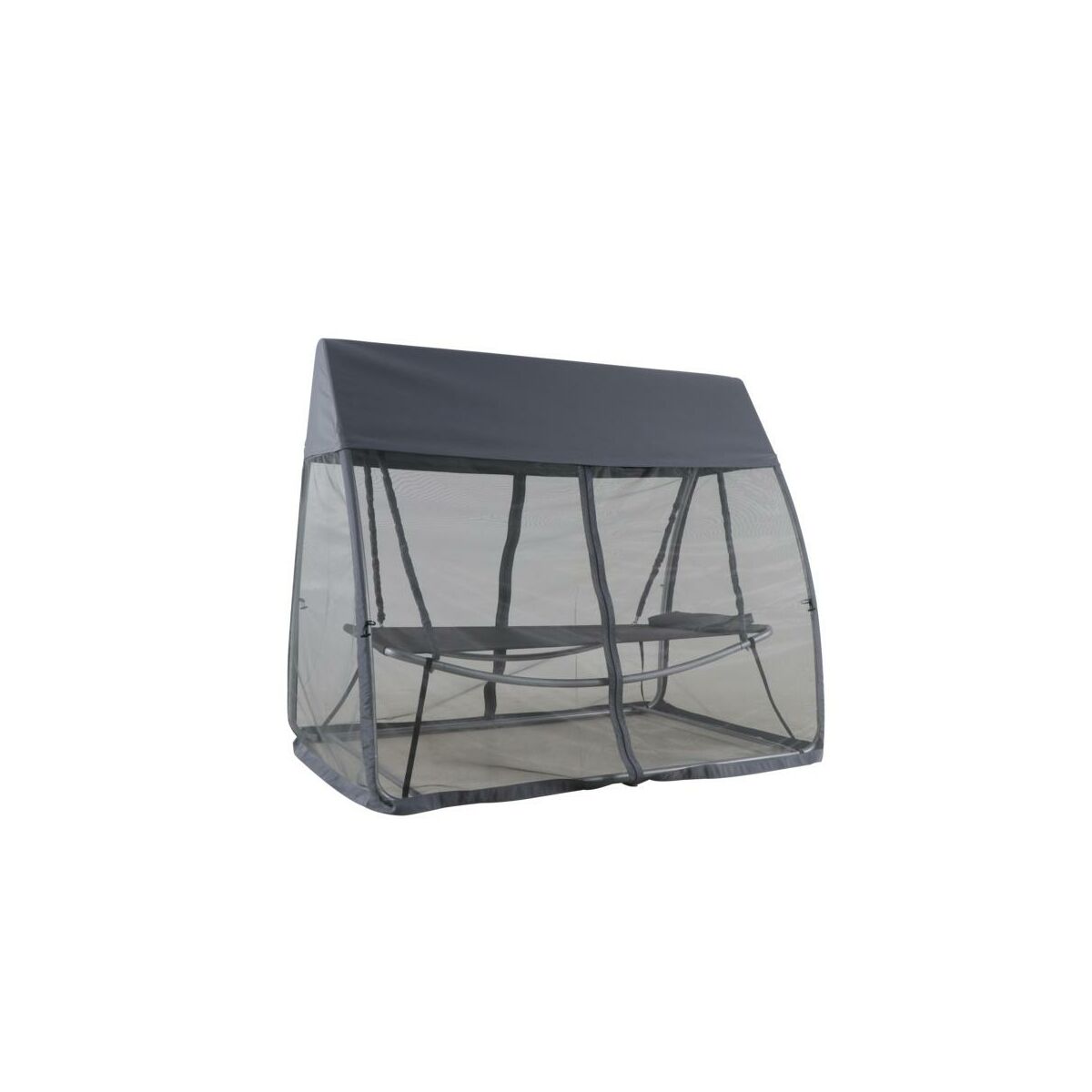 Hamak ogrodowy z moskitierą 236x137x204 cm szary