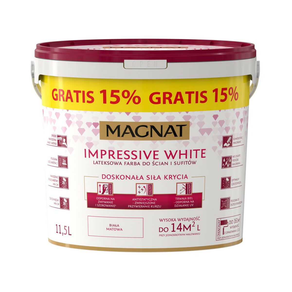 Farba Magnat Impressive White biała 11.5 l