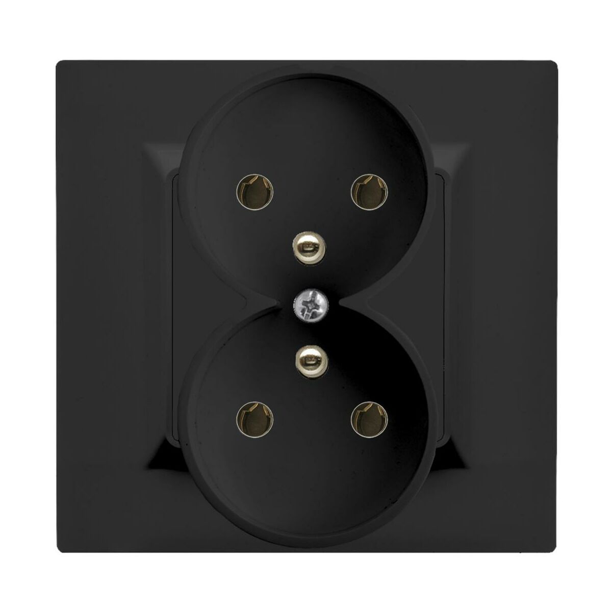 Gniazdo podwójne Laura czarny Polmark