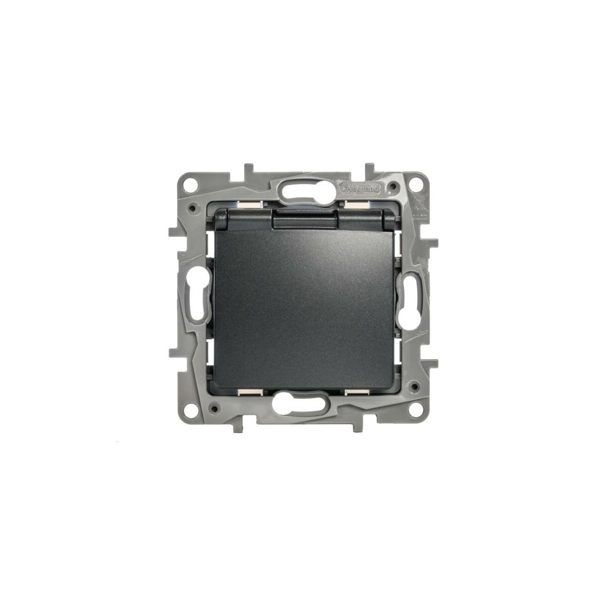 Legrand Gniazdo pojedyncze Niloe Selection 762237 z uziemieniem IP44 16A 250V~ z przesłoną zaciski śrubowe antracyt