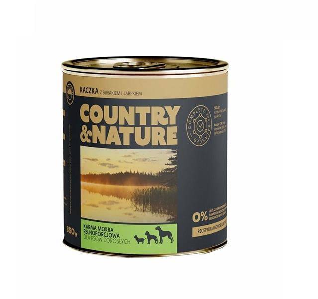 Country&Nature Kaczka 97% z burakiem 850g - mokra karma dla psów dorosłych, wszystkich ras, 850g Złóż zamówienie do 11.00, odbierz JUTRO