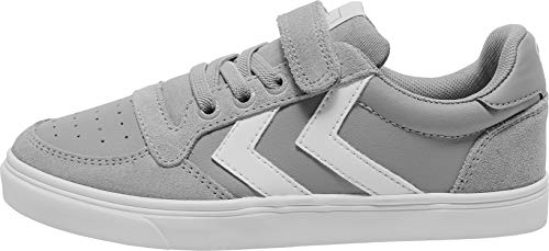 hummel Buty dziecięce Slimmer Stadil Leather Low Jr Sneaker uniseks, szary - ALLOY - 34 EU