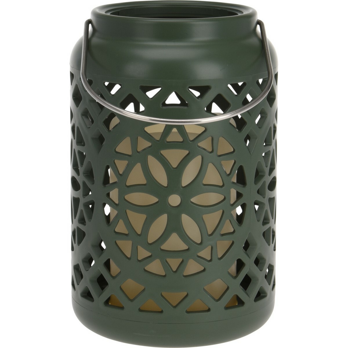 LED lucerna Denia ciemnozielony, 8 x 12 cm