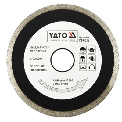 Yato tarcza tnąca pełna 115mm - 6012 (YT-6012)