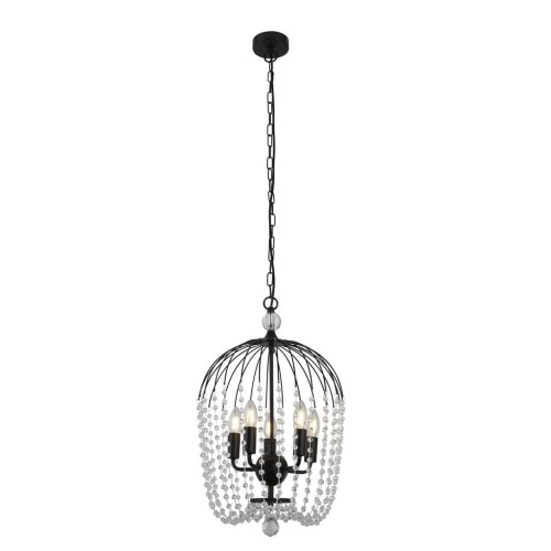 Shower lampa wisząca 5-punktowa czarna 30216-5BK