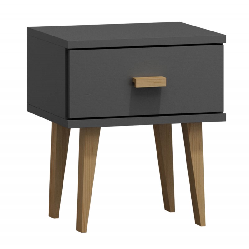 Szafka nocna skandynawska sosnowa Venuci szara