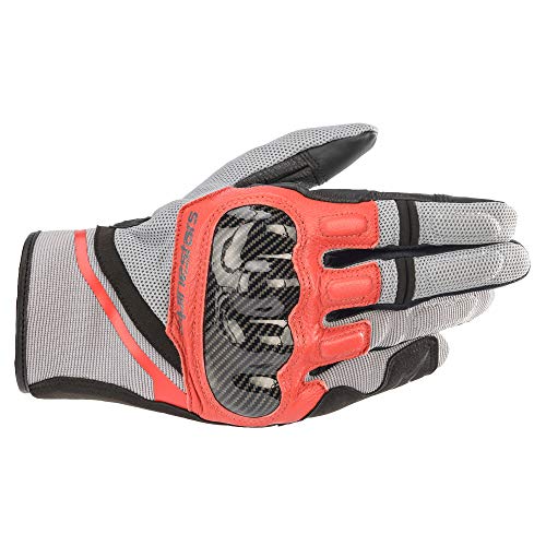 Alpinestars Rękawice motocyklowe krótkie rękawice motocyklowe chromowane rękawiczki sportowe krótkie szare/czerwone S, unisex, sportowcy, całoroczne, skóra