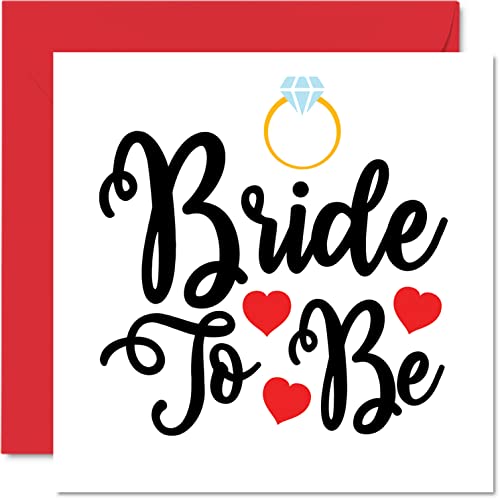Karty zaręczynowe dla par - 'Bride To Be' - gratulacje prezenty zaręczynowe, kartka gratulacje dobrze wykonana, 145 mm x 145 mm kartki z życzeniami ślubnymi dla par narzeczonej