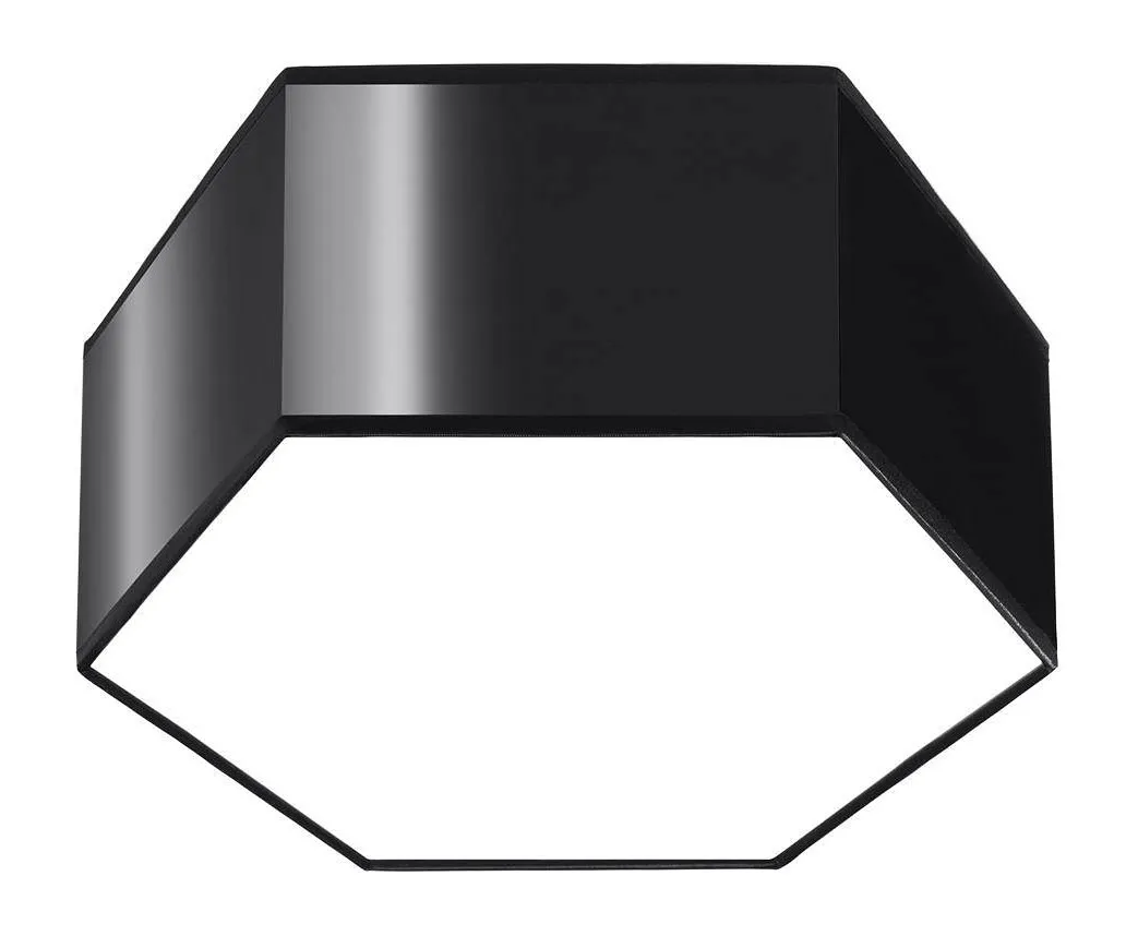 Czarny nowoczesny plafon heksagon 13,5 cm - S748 W5-K41