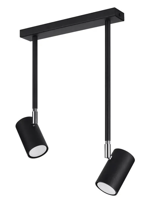 Czarny punktowy plafon z ruchomymi kloszami - S751 Z9-F33