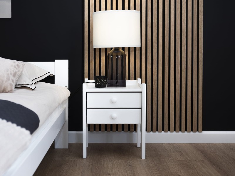 Szafka nocna sosnowa IDA biała