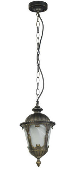 Lampa wisząca w stylu rustykalnym TYBR E27 IP44 wys. 90cm patyna złoty
