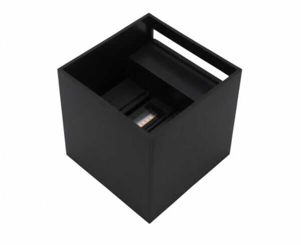 Kinkiet zewnętrzny natynkowy CUBE LED 2x3W 3000K IP54 czarny