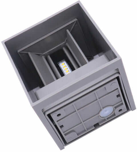 Kinkiet zewnętrzny natynkowy CUBE LED 2x3W 3000K IP54 szary