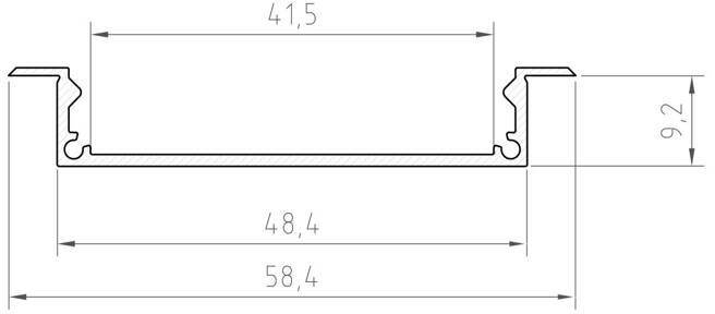 Profil wpuszczany szeroki LED P21-1 czarny 1m
