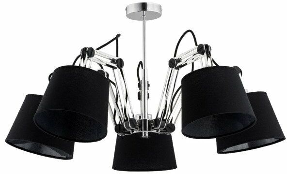 Rozłożysta czarna Lampa ANAKIN chrom V
