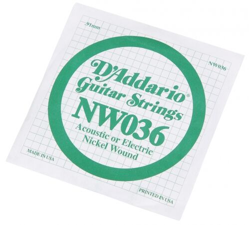 D'Addario Nickel Wound ball End Single Strings NW036
