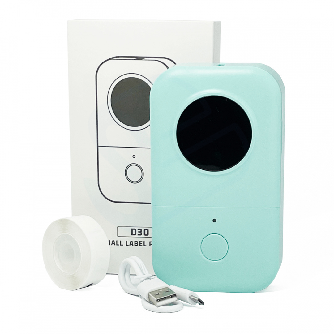 Mini drukarka etykiet Phomemo D30 zielona Bluetooth szer. do 15 mm 203 DPI | KUP z zamiennikami i oszczędzaj! - ZADZWOŃ 730 811 399 PROMOCJA!
