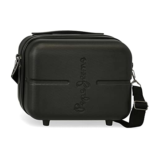 Pepe Jeans Highlight kosmetyczka z możliwością dopasowania z torbą na ramię, 29 x 21 x 15 cm, czarny, 29x21x15 cms, Regulowana kosmetyczka z torbą na ramię