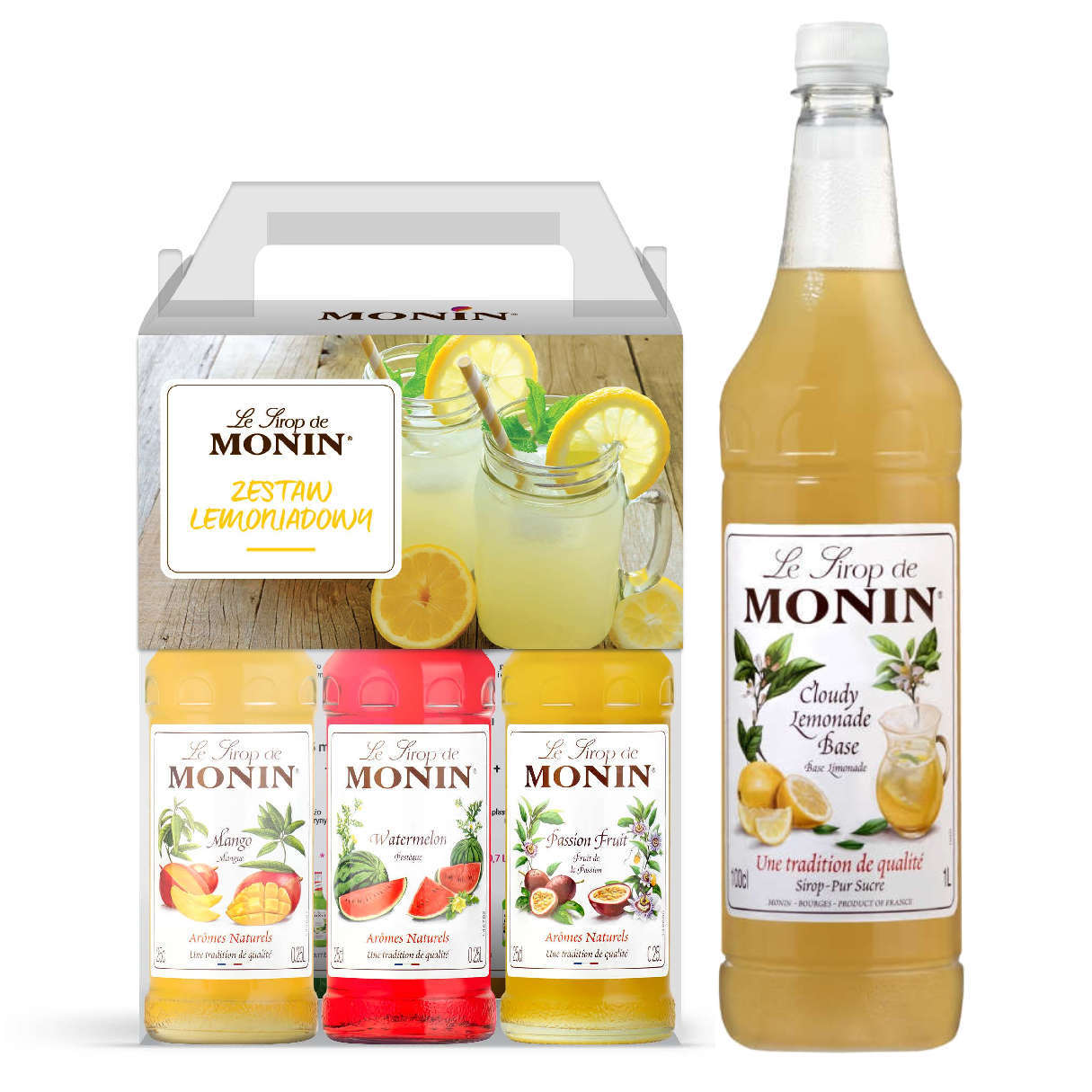 Monin Lemoniadowy zestaw syropów 3x250 ml mango arbuz marakuja 5902768948332