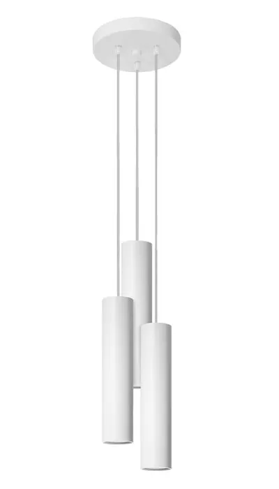 Biała potrójna lampa wisząca tuba nad stół - 5X S755 N6-M81