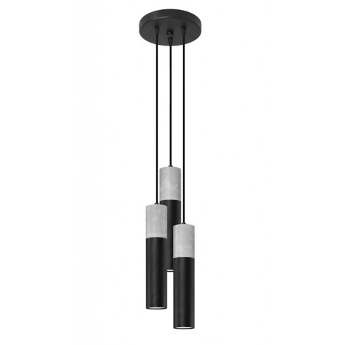 Czarna industrialna lampa wisząca tuba - S756 B1-N15