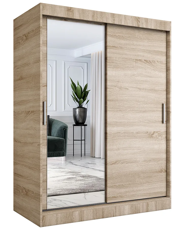 Szafa Przesuwna Dąb Sonoma Z Lustrem 150 Cm Z3-R34