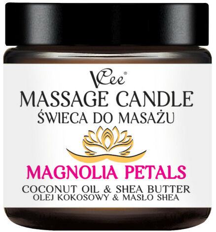 Nawilżająca świeca do masażu VCee 80 g - różne zapachy - Magnolia Petals