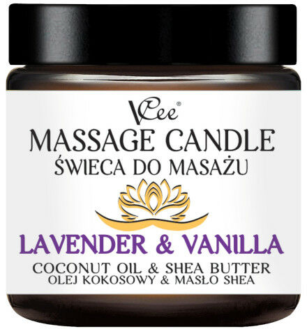 Nawilżająca świeca do masażu VCee 80 g - różne zapachy - Lavender & Vanilla