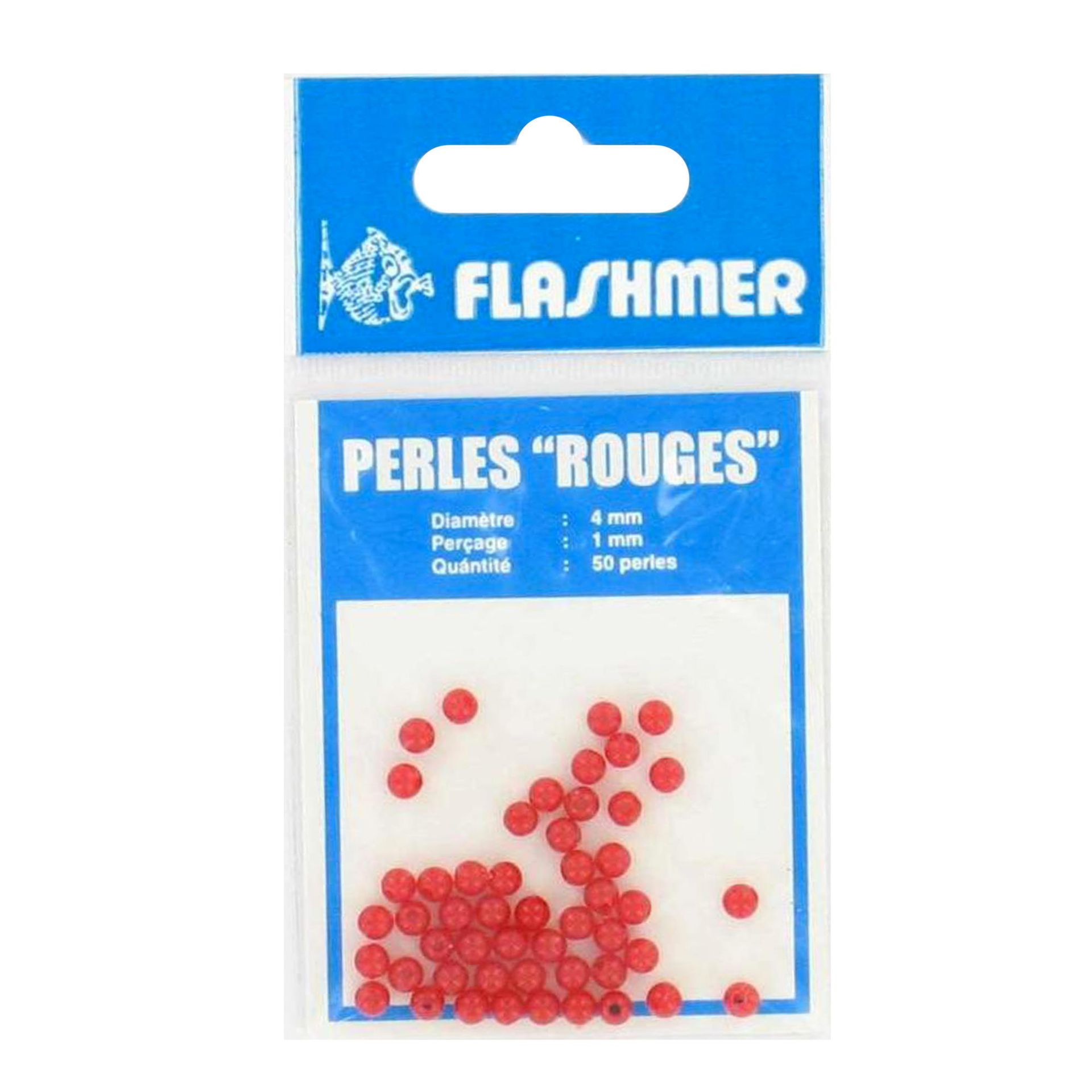 FLASHMER Perły czerwone 4 mm x 50 Unisex