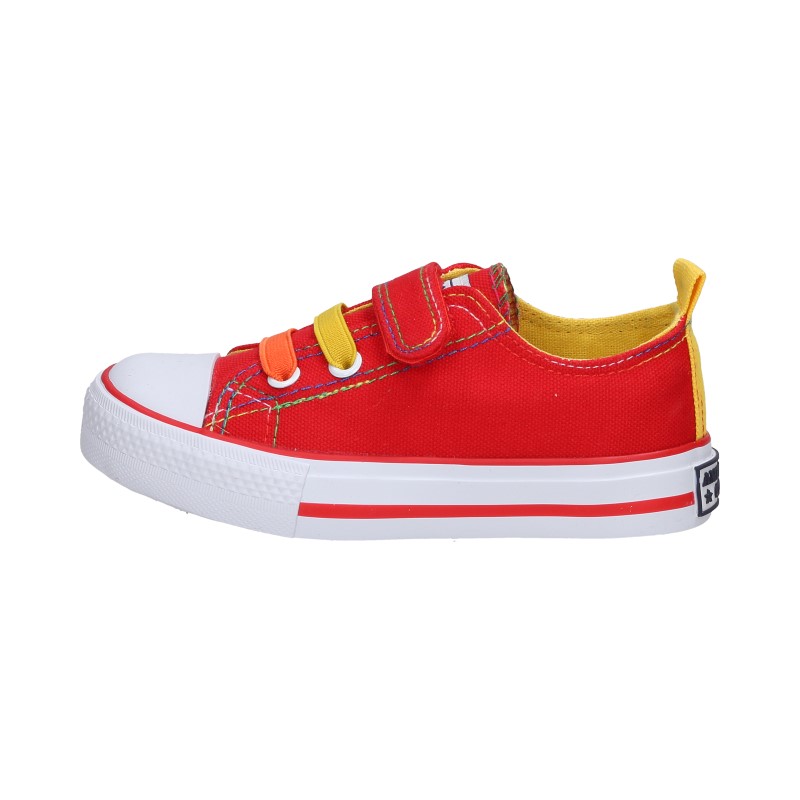 Czerwone trampki dziecięce na rzepy AMERICAN CLUB LH47/21 - American Club