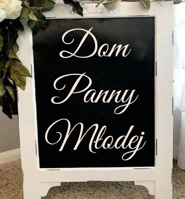 Napis Dom Panny Młodej - różne czcionki