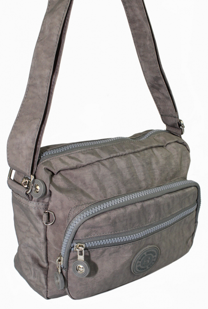 Stylowa Lekka Materiałowa Torba Pozioma Średnia Na Ramię Bag Street NR 2223 SZARY