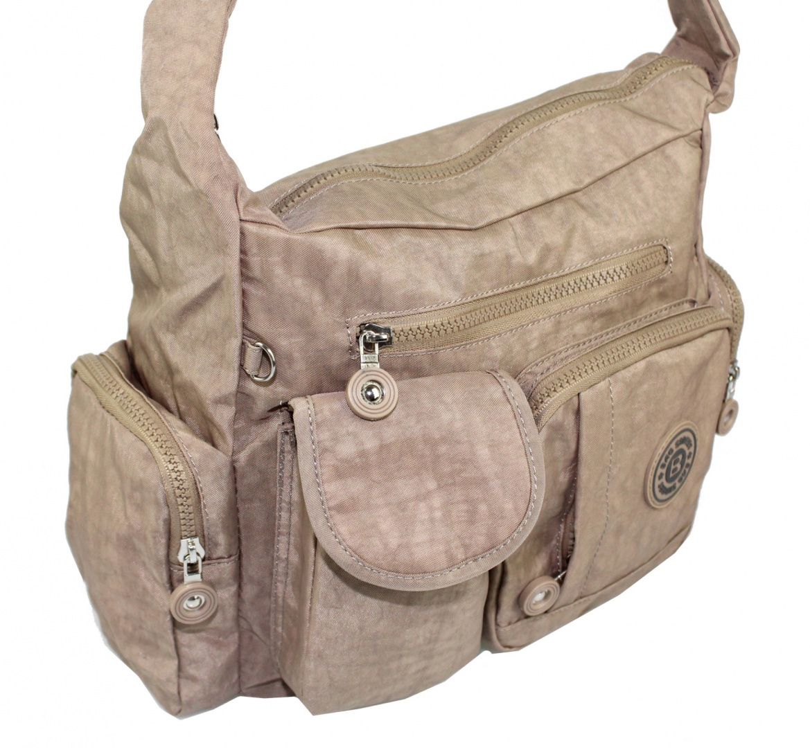 Stylowa Pozioma Torba Średnia Na Ramię Bag Street NR 2219 KAWA Z MLEKIEM