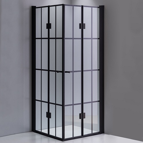 Hydrosan Czarna kabina prysznicowa kwadratowa loft szprosy drzwi składane 100x100 BS08C