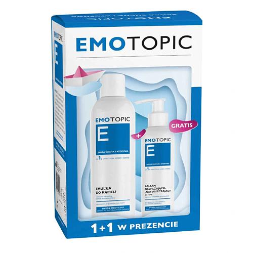 EMOTOPIC ZESTAW PROMOCYJNY EMULSJA DO KĄPIELI 400 ml + BALSAM NAWILŻAJĄCO-NATŁUSZCZAJĄCY 190 ml