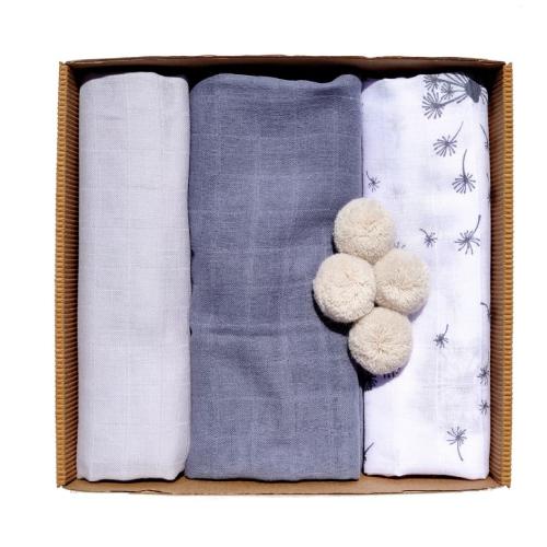 EGA Pieluszki Muślinowe Bawełna Pompony 3szt. 2560