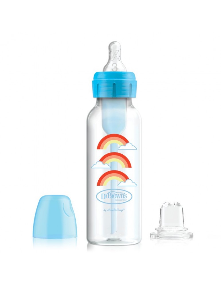 Dr Brown's butelka standard Options+ zestaw od butelki do kubka 250 ml 6m+ niebieski