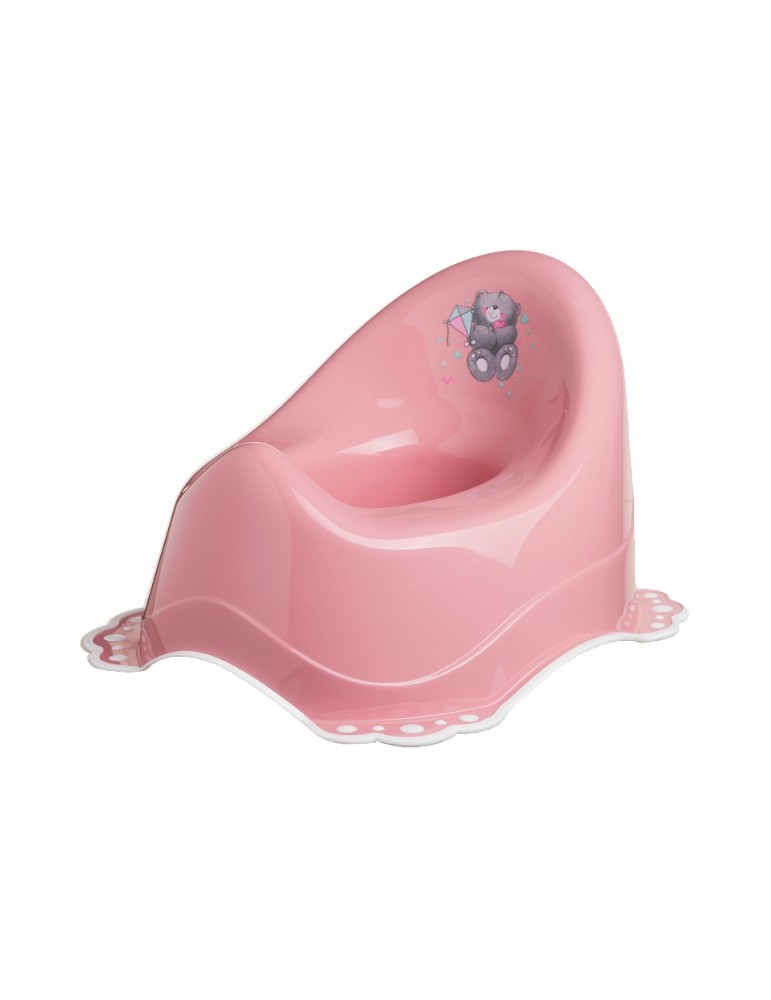 Maltex Nocnik z gumkami antypoślizgowymi i pozytywką Misiu różowy