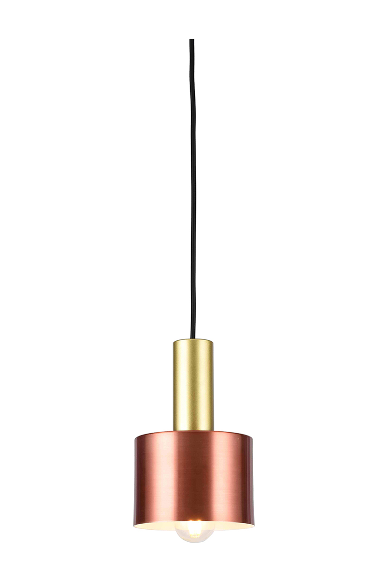 Lampa sufitowa wisząca E27 SELVIA ZŁOTO-RÓŻOWA na czarnej lince GTV DECOR