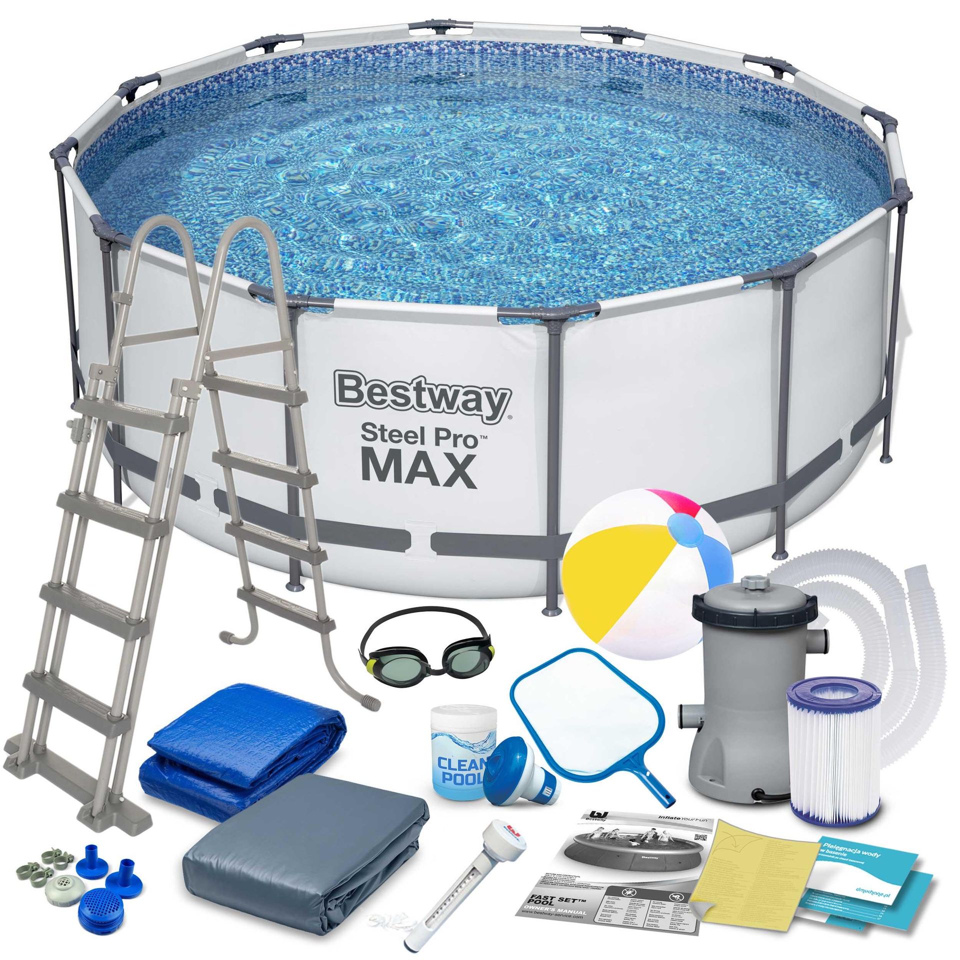 Bestway Basen ogrodowy stelażowy 366 x 122 cm 6w1 56088/56420 56420