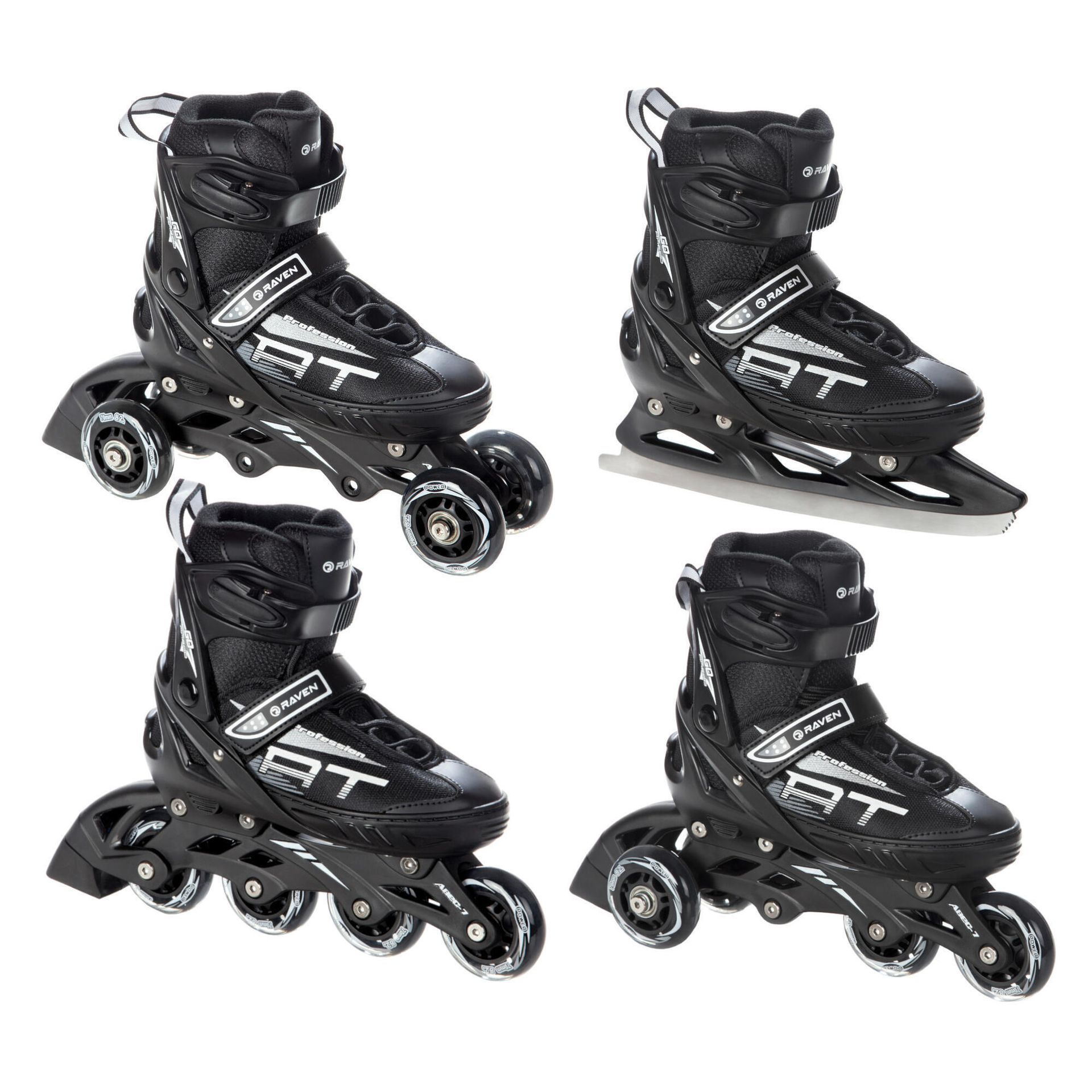 Rolki Łyżwy 4w1 Raven Profession Black 38-42