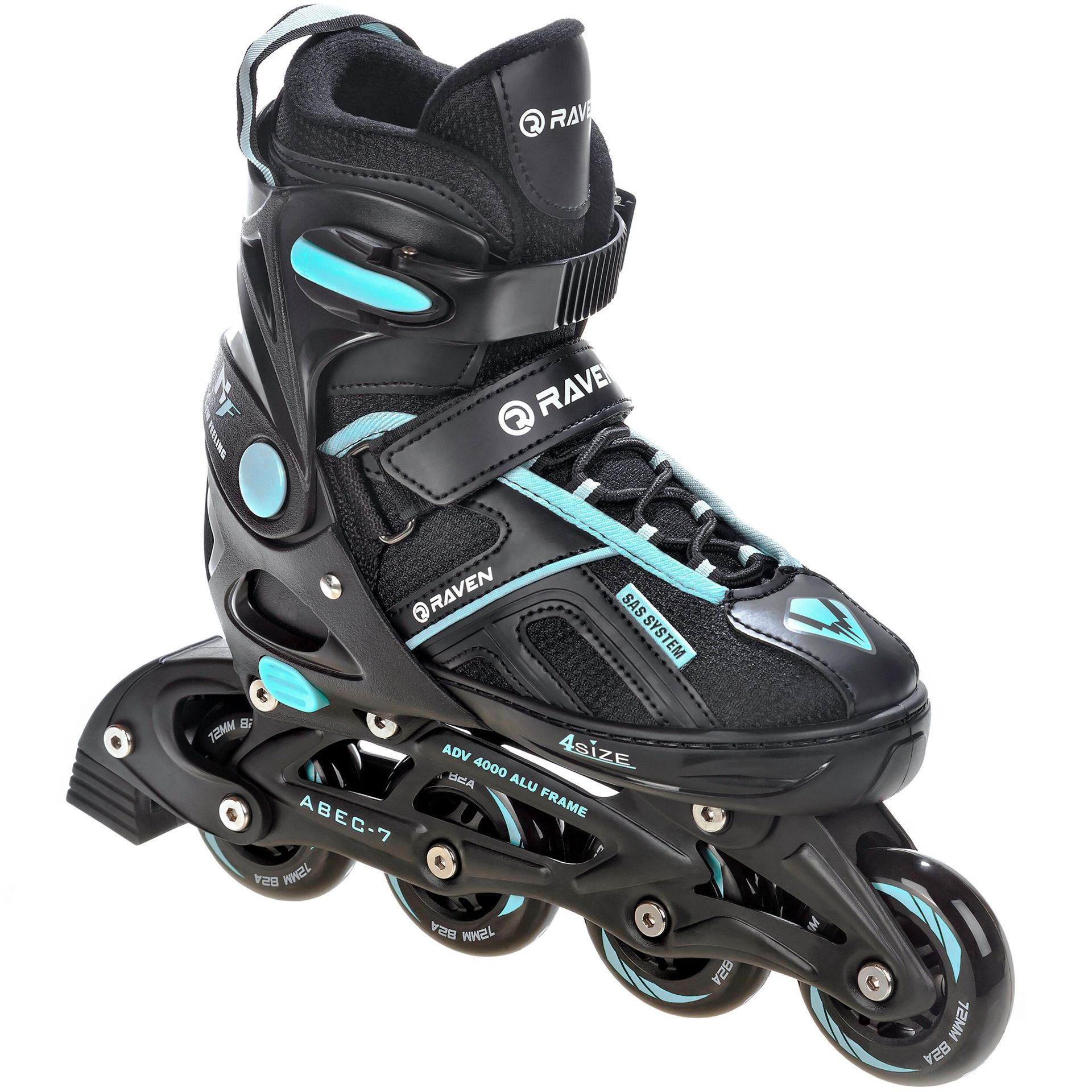 Rolki regulowane Raven Pulse Black/Cyan 33-36