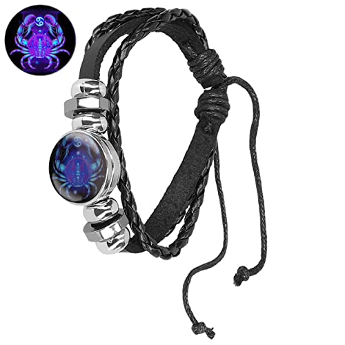 Bransoletka znak zodiaku raka biżuteria dla mężczyzn i kobiet unisex bransoletka czarna