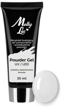 Powder Gel akrylożel budujący MollyLac Hema/di-Hema free Clear 30 ml Nr 01