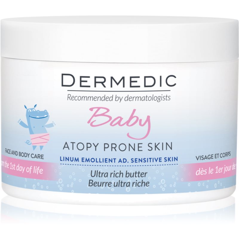 Biogened Dermedic emolient linum baby masło intensywnie natłuszczające do twarzy i ciała od 1 dnia życia 225 g
