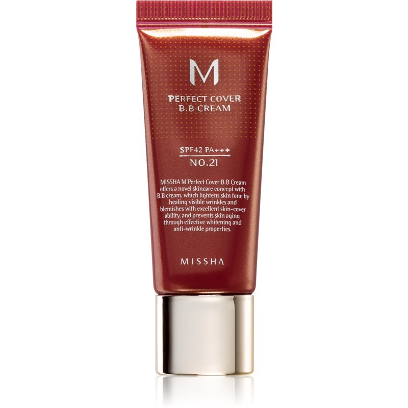 Missha M Perfect Cover BB Cream SPF42/PA+ Krem BB z wysoką ochroną UV No.21 Light Beige 20g